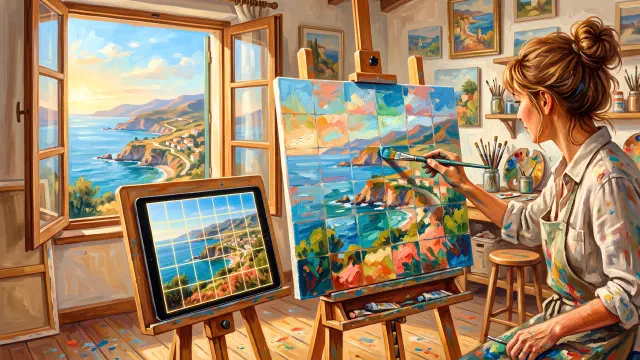 Cómo poner una cuadrícula en una foto para dibujar
