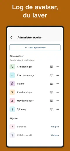 Kountrain: Log de øvelser, du laver