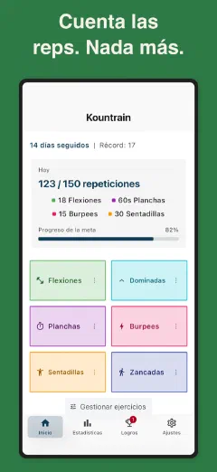 Kountrain: Cuenta las reps. Nada más.