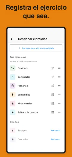 Kountrain: Registra el ejercicio que sea.