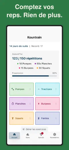 Kountrain: Comptez vos reps. Rien de plus.