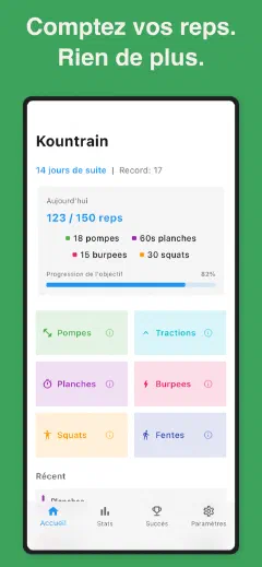 Kountrain: Comptez vos reps. Rien de plus.