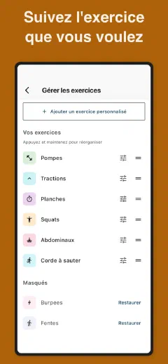 Kountrain: Suivez l'exercice que vous voulez