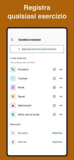 Kountrain: Registra qualsiasi esercizio