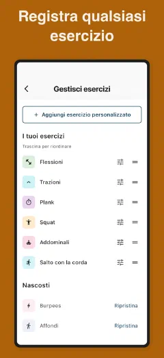 Kountrain: Registra qualsiasi esercizio