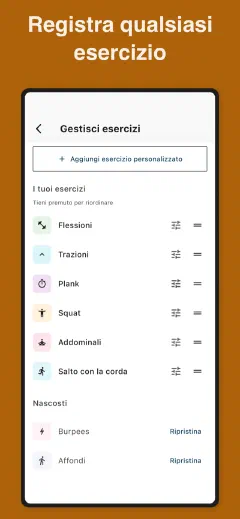 Kountrain: Registra qualsiasi esercizio