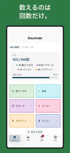 Kountrain: 数えるのは 回数だけ。
