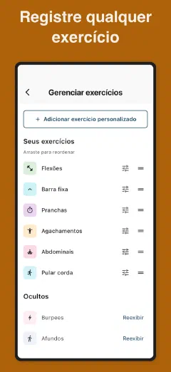 Kountrain: Registre qualquer exercício