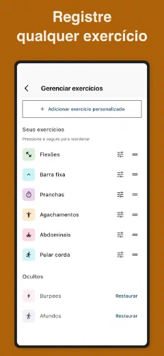 Kountrain: Registre qualquer exercício