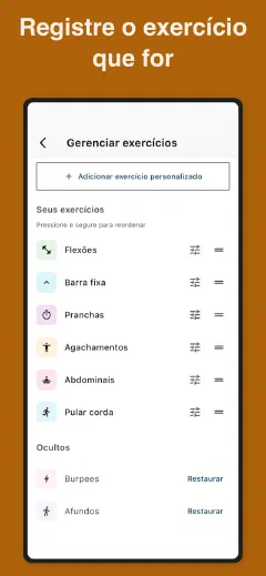 Kountrain: Registre o exercício que for