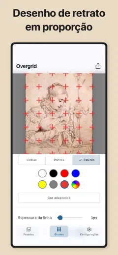 Overgrid: Desenho de retrato em proporção